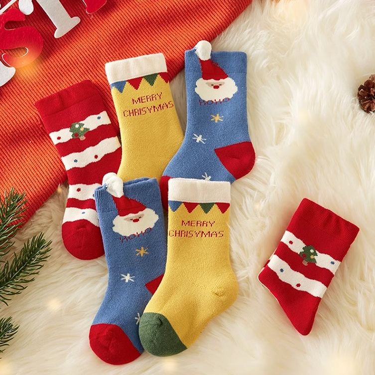 Christmas 2025 Baby Socks Newborn & Infant Warm Red Winter Socks Holiday Gift Pack Sale
