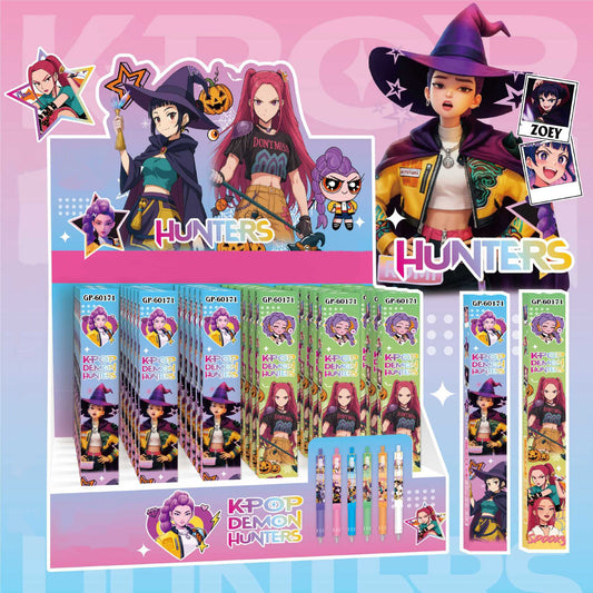New Arrivals Halloween Holiday K-Pop Demon Hunters Blind Box Witch Black Click Gel Pen