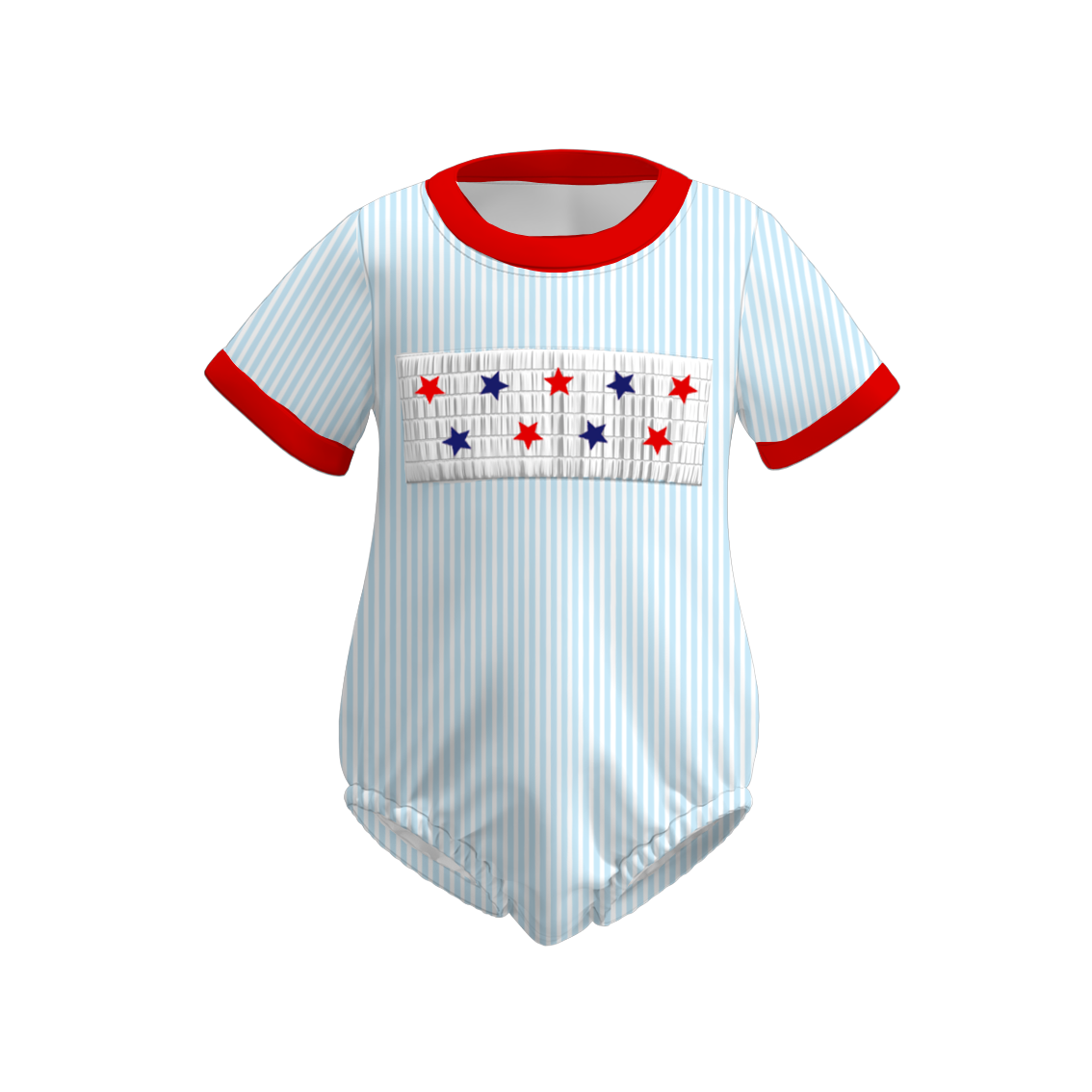 Kids July 4th Sibling Smocked Star Dress And Romper
