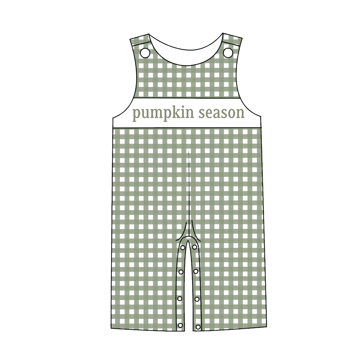 Halloween PUMPKIN SEASON Smocked Embroidery Sibling Set
