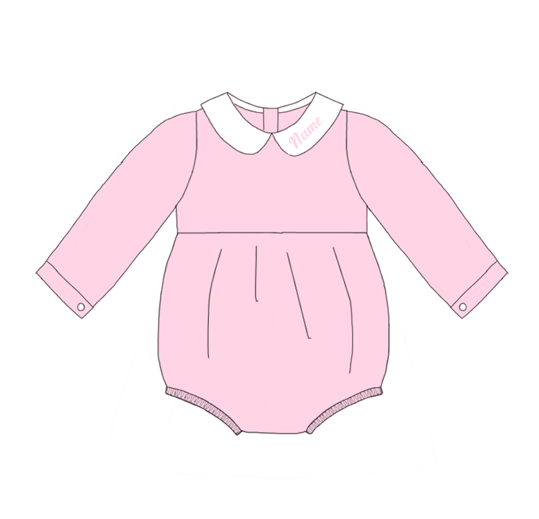 Pink Corduroy Personalized Christmas Sibling Clothes – Custom Name Embroidery