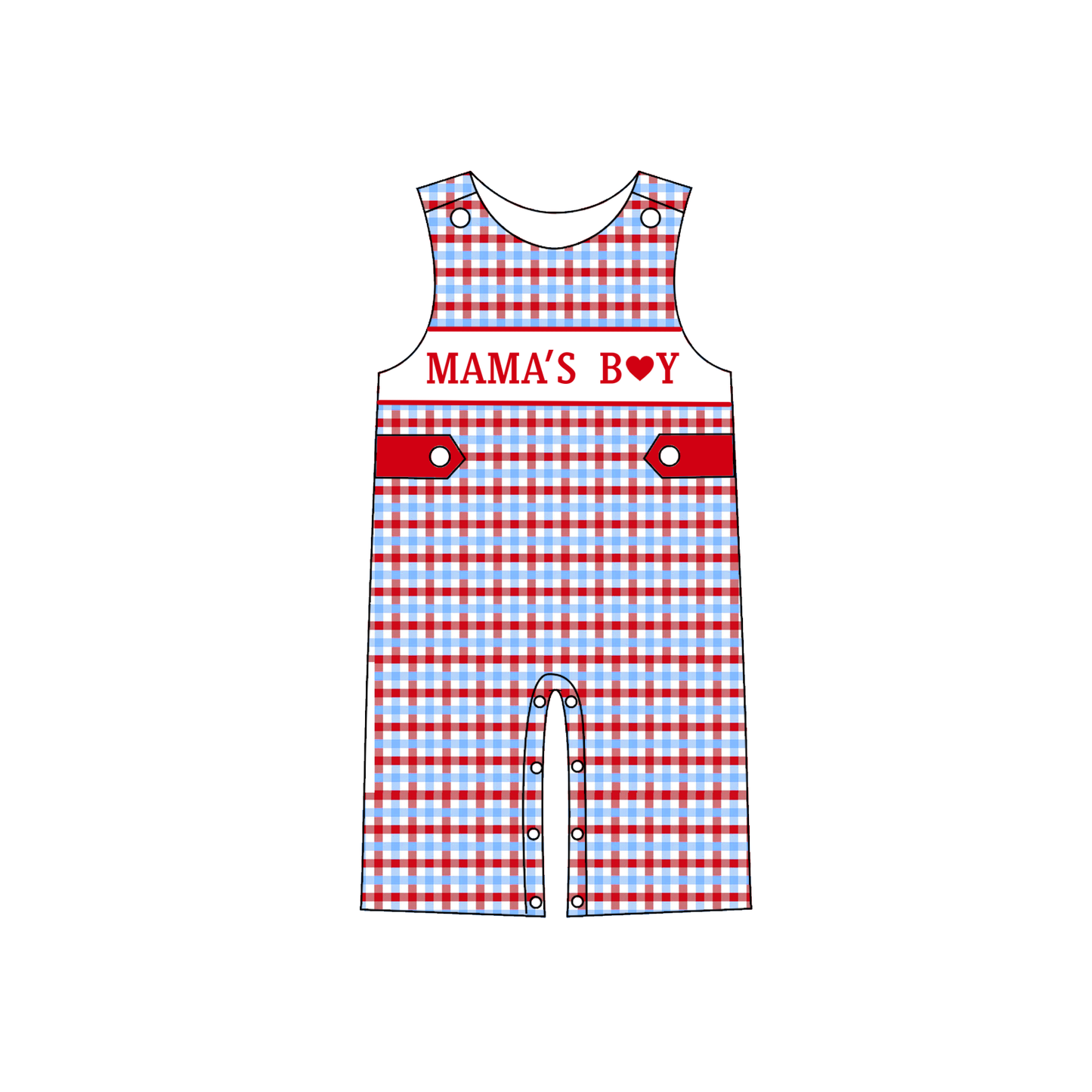 2026 Summer V-days Boys Custom Name MAMA'S BOY Smocked Collection
