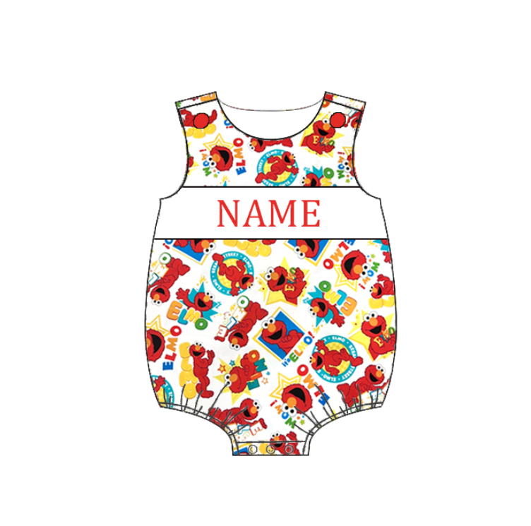 Custom Name Smocked Embroidery Kids Summer Collection – Exclusive ELMO Design