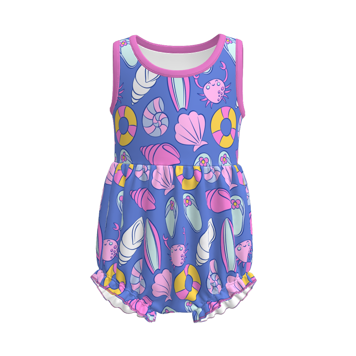 Siblings Girls Summer Sea Themed Matching Clothes