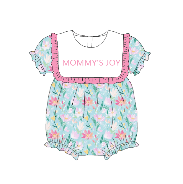 Sister Girls Summer "MOMMY'S JOY" Embroidered Floral Dress Romper
