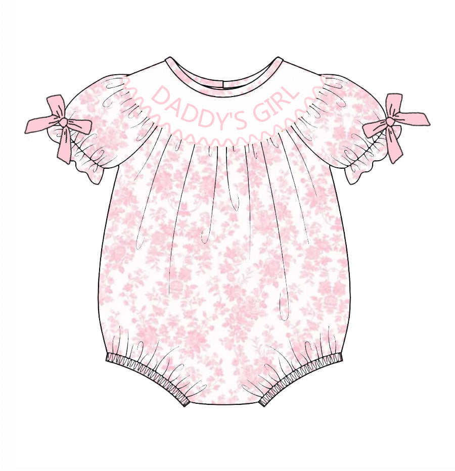 Baby Summer "DADDY'S GIRL" Father's Day Smocked Romper