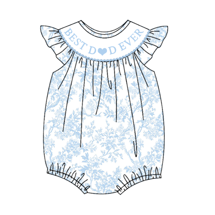 Girls Summer Sibling Kids "BEST DAD EVER" Smocked Clothes