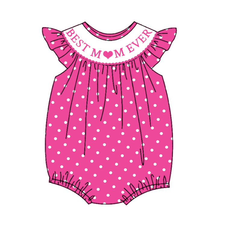 Girls Summer Sibling Kids "BEST MAMA EVER" Smocked Clothes