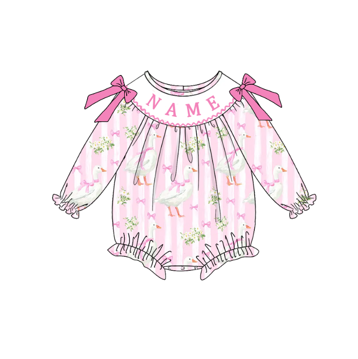 Kids Custom Name Gilly Goose Embroidery Smocks Sibling Clothes