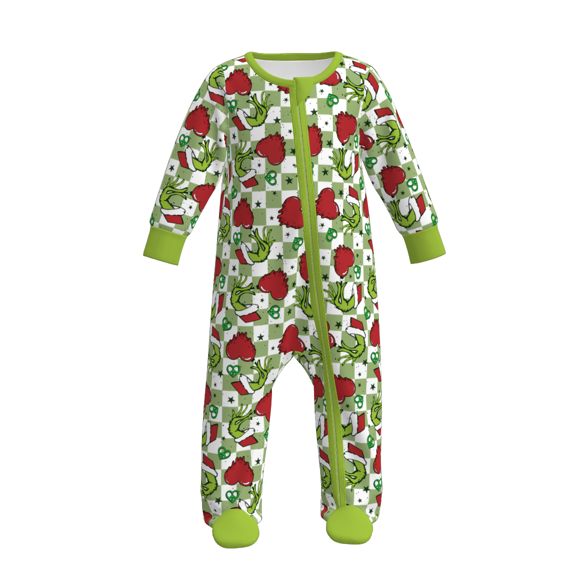 Christmas Kids Matching Pamajams Outfits – Grinch Print Set