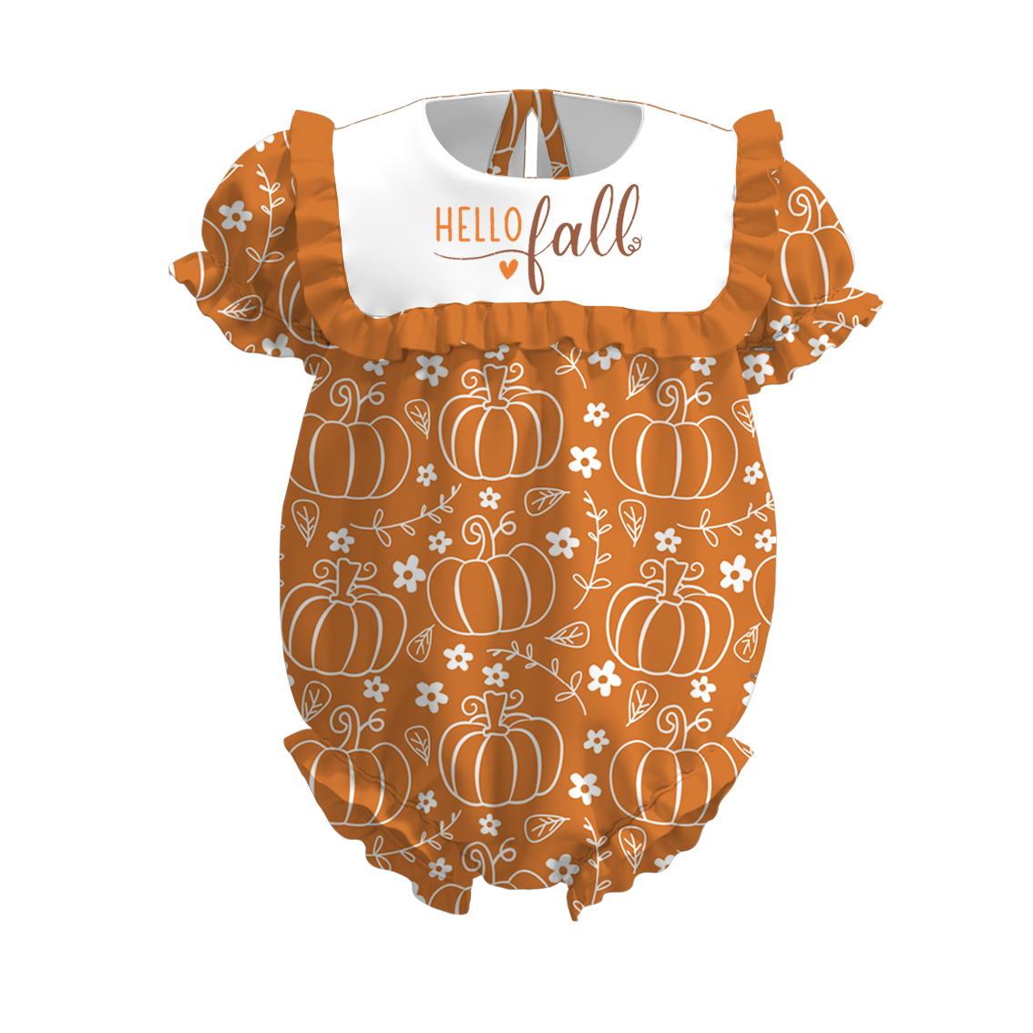 Girls Sister Hello Fall Embroibery Pumpkin Sibling Clothes