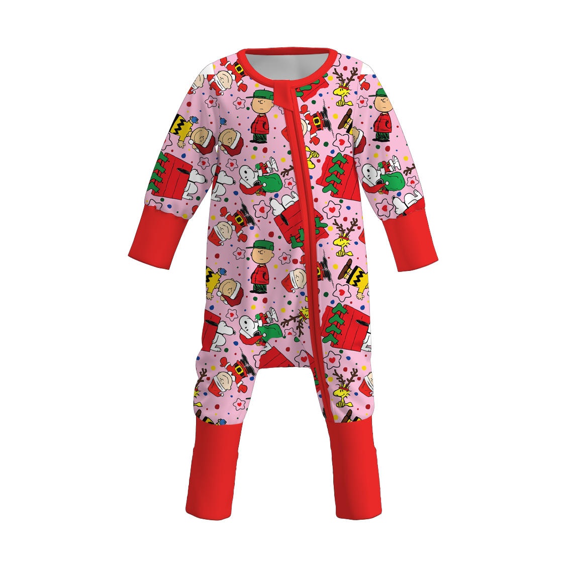 Baby Girls Christmas Winter Santa Gift Print Soft Sleepwear Pajamas