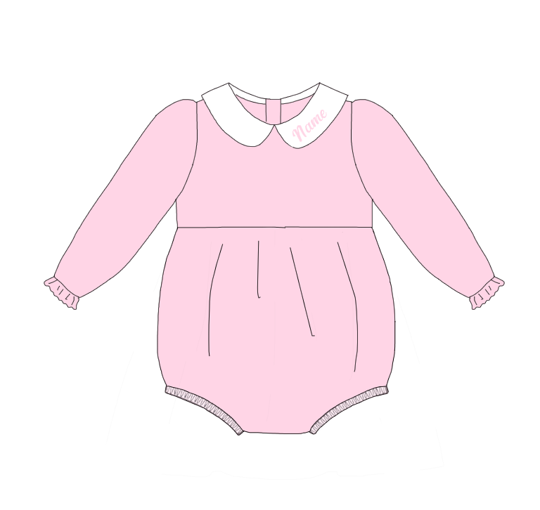 Pink Corduroy Personalized Christmas Sibling Clothes – Custom Name Embroidery