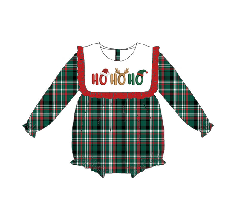 Christmas HO HO HO Embroidered Smocked Family Outfits