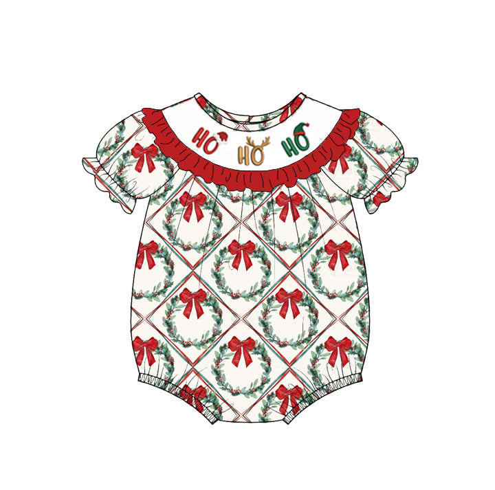 Ho Ho Ho Christmas Embroidered Smocked Dress & Romper