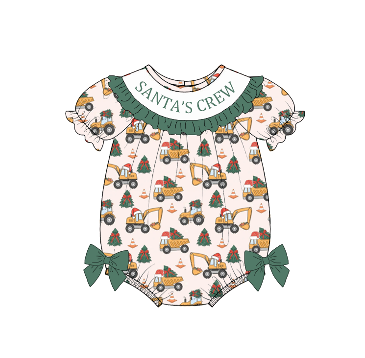 Kids Christmas "SANTA'S CREW" Smocked Collection Holiday Outfits