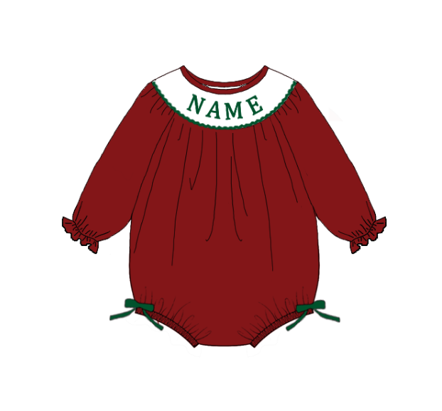 Kids Christmas Plaid Smocked Collection Custom Name Holiday Outfits