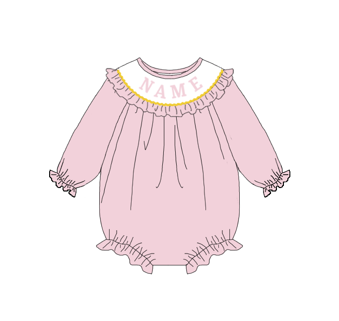 Kids Christmas Pink Blue Smocked Collection Custom Name Holiday Outfits