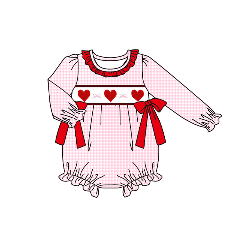 2026 Valentine’s Day Pink Plaid Smocked Hearts Collection