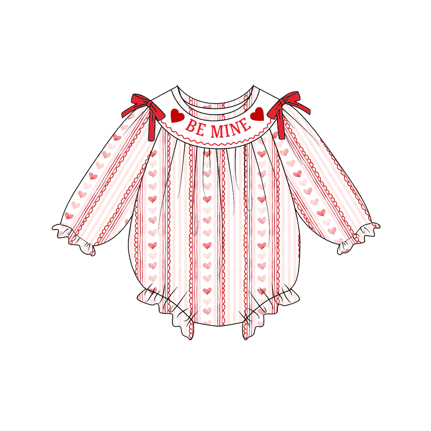 2026 Valentine's Day Heart Custom Name Smocked Embroidered Collection
