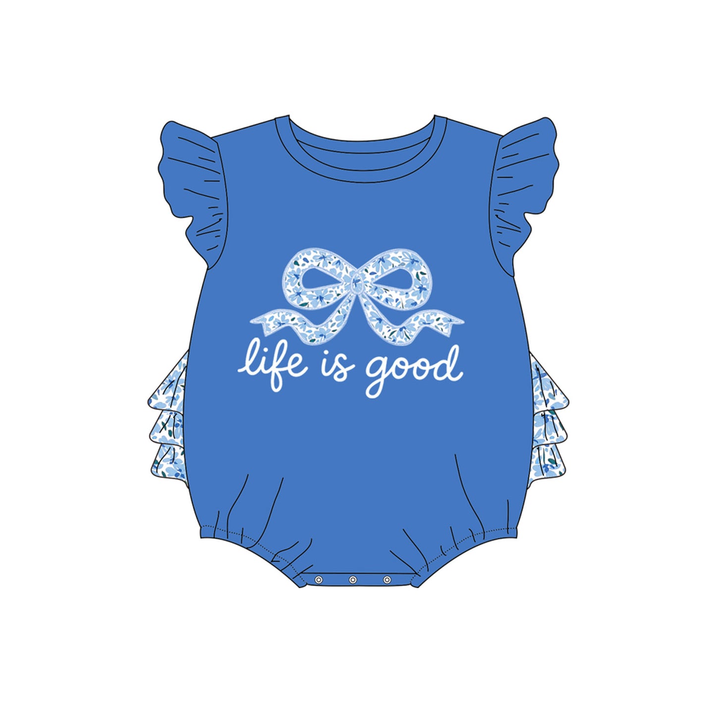 2026 Spring Summer "LIFE IS GOOD" Embroidery Floral Pant Set & Romper