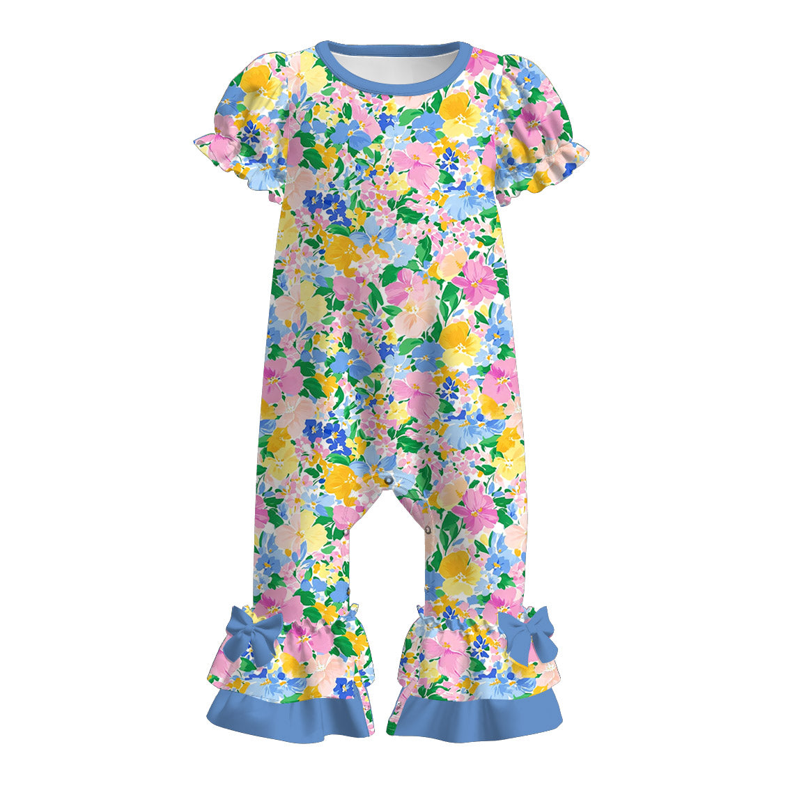 2026 Spring Blue Floral Print Pocket Outfits Collection