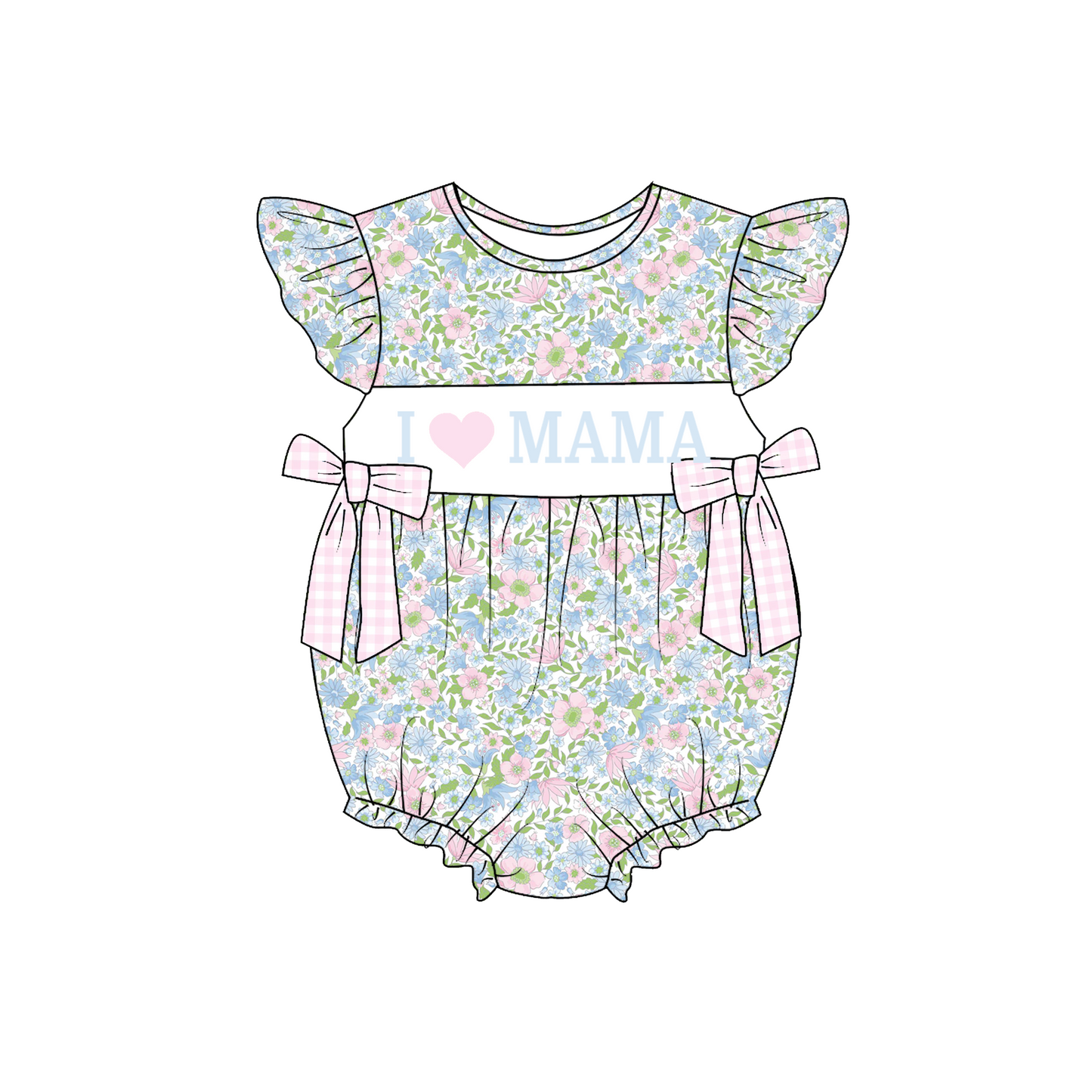 Spring Summer Mother's Day Floral Custom Name Smocked Embroidered Collection