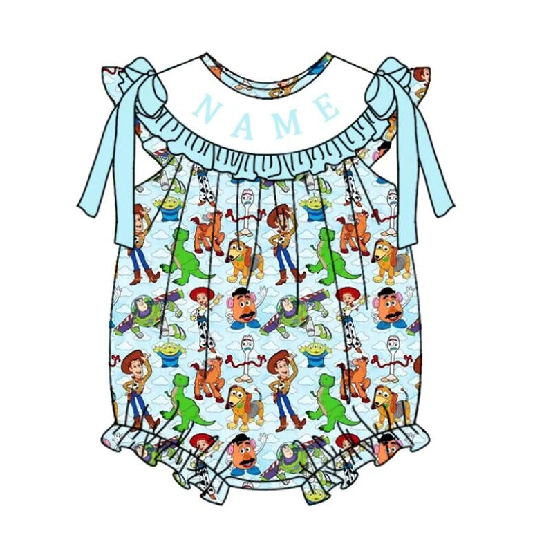 Personalized Name Smocked Embroidered Kids Outfit Set – Custom Name Boutique Clothing