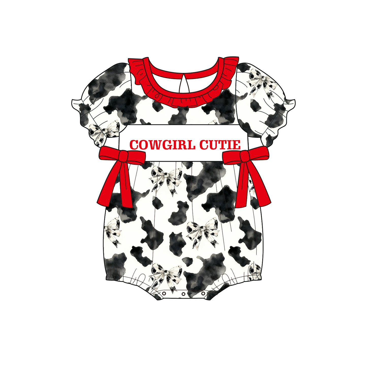 Cowgirl Cutie Smocked Embroidered Dress & Romper Set – Cow Farm Theme