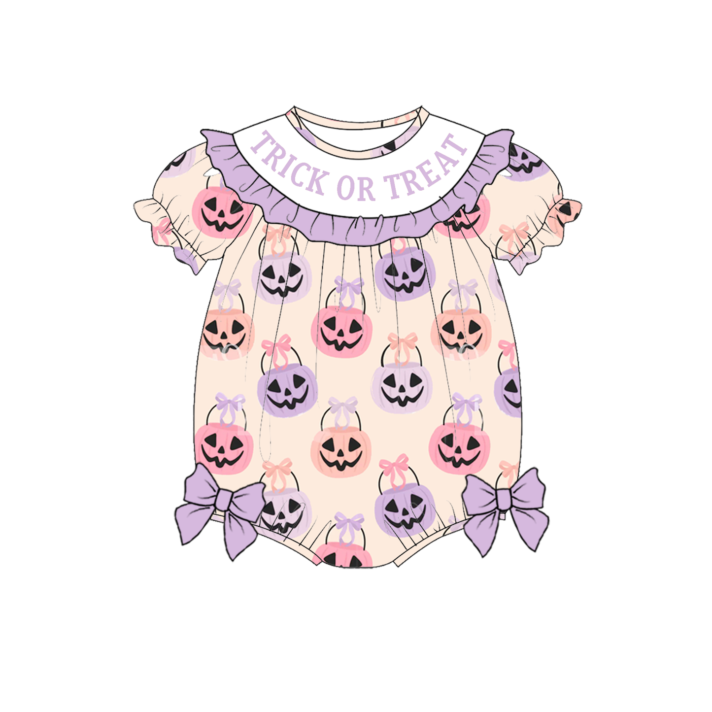 Halloween Trick or Treat Kids Clothing Collection | Dress, Bubble Romper, Romper & Pajama Set