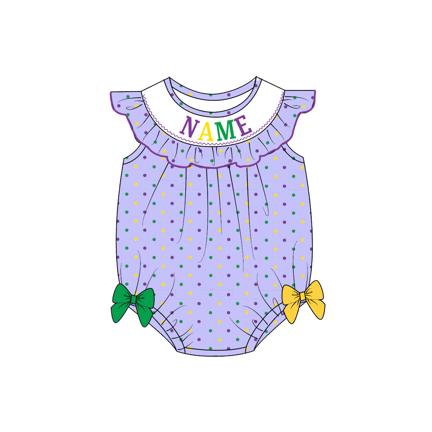 Personalized Mardi Gras Smocked Outfits for Kids – Custom Name Embroidered Sibling Matching Dresses, Rompers & Boys Set