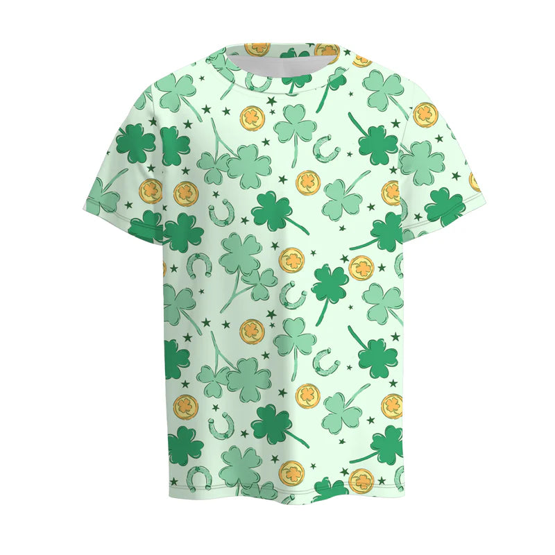 Boys St.Patrick's Day Cartoon Cute Short Sleeves Top