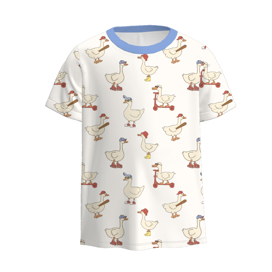 Boys Summer Cute Fashion Truck Car Silly Goose T-Shirt