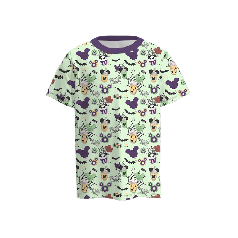 Boys Fall Halloween Pumpkin Cartoon Short Sleeves Top