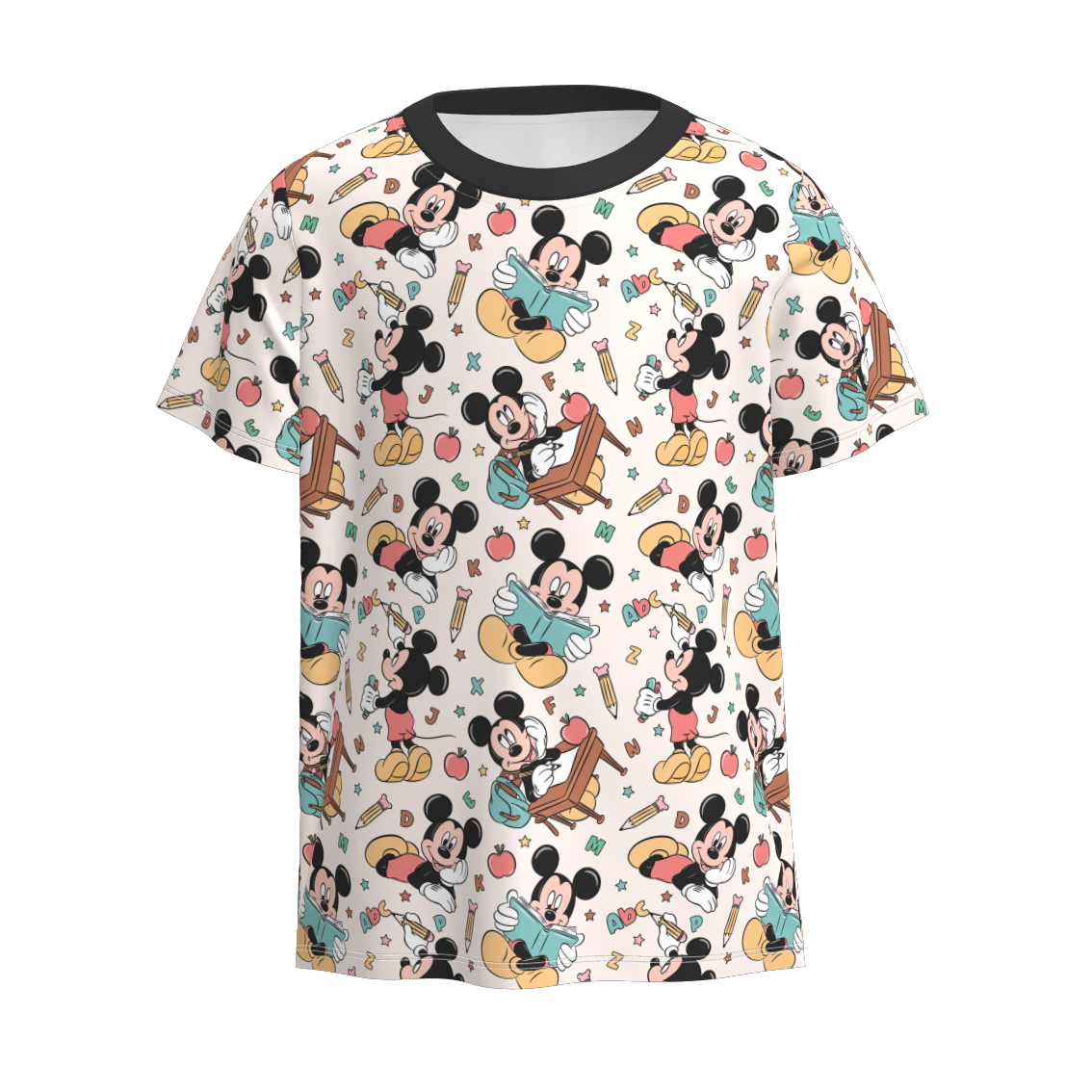 Boys Back To School Minnin Cartoon Print T-Shirt