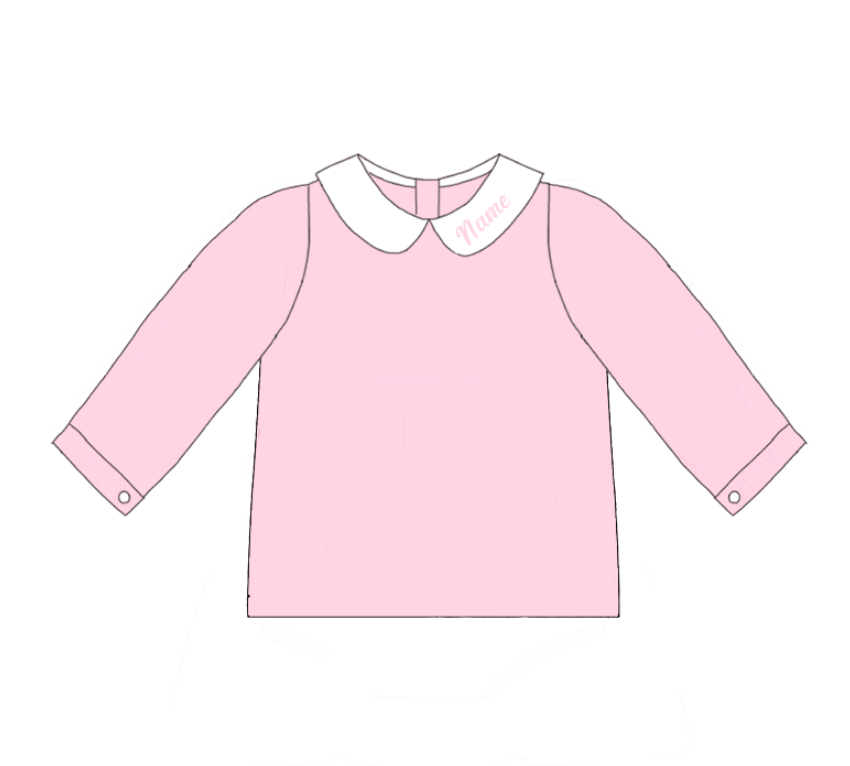 Pink Corduroy Personalized Christmas Sibling Clothes – Custom Name Embroidery