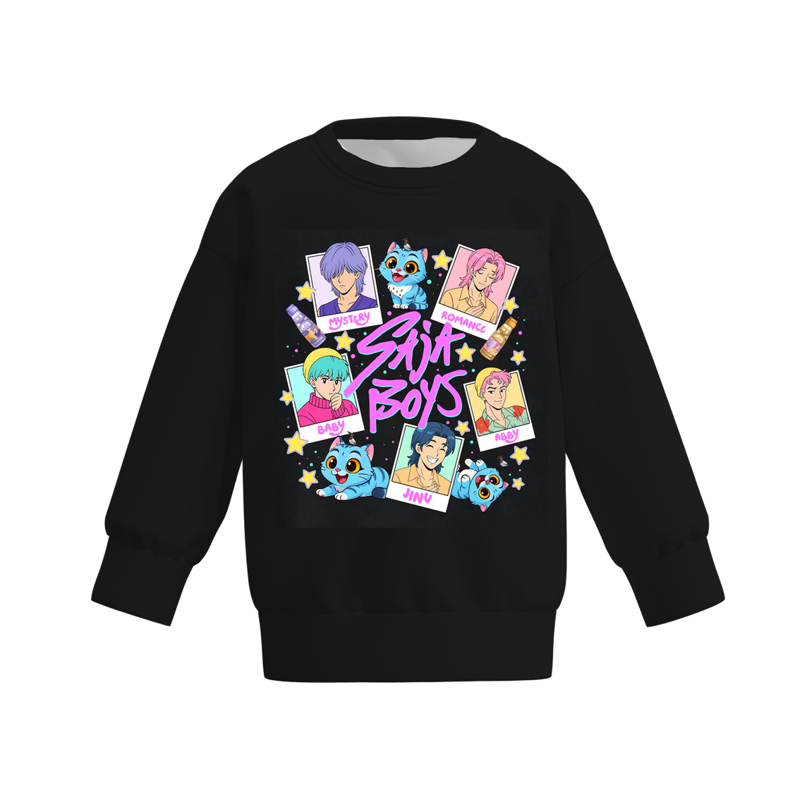 2025 Fall Boys Kpop Demon Hunters Print Milk Silk Sweatershirt