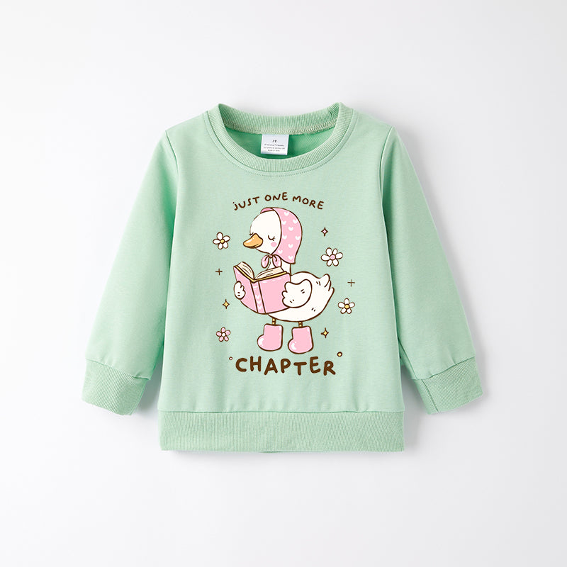Toddler Girls Summer Silly Goose Mint Cotton Sweatshirt