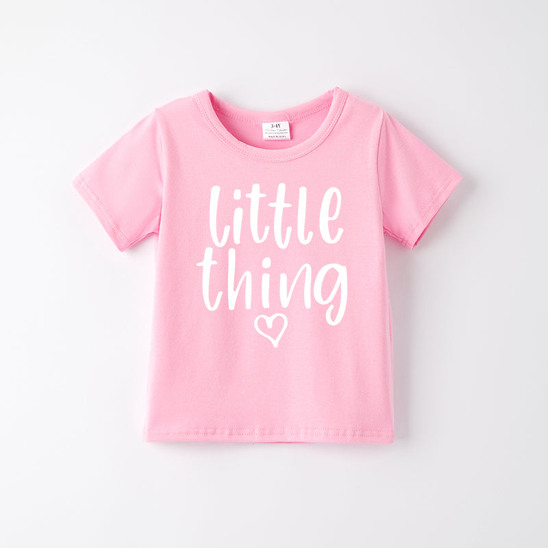 Mother's Day Girls Mommy And Me Pink Print Cotton T-Shirt