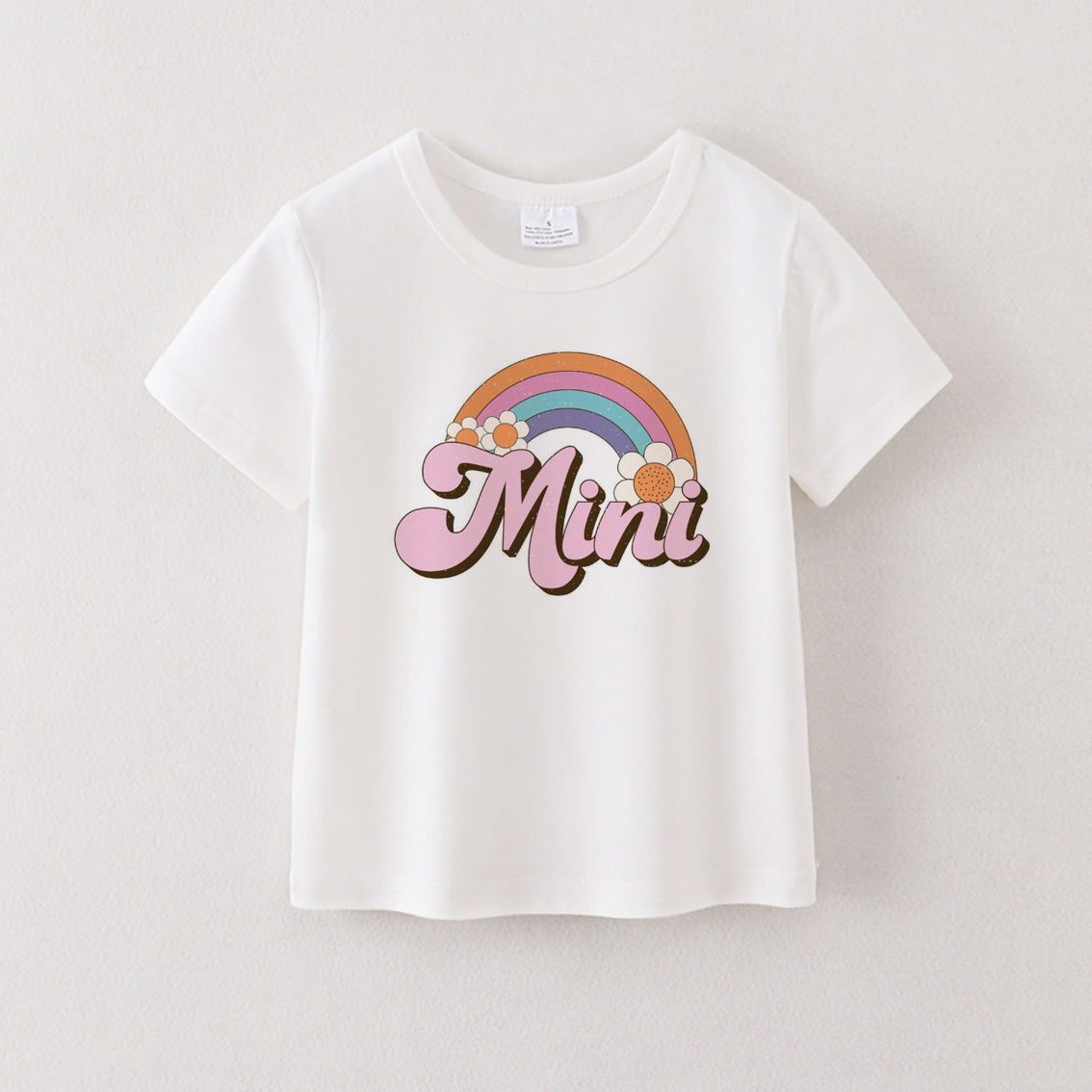 Mother's Day MAMA MINI Rainbow Print Cotton T-Shirt