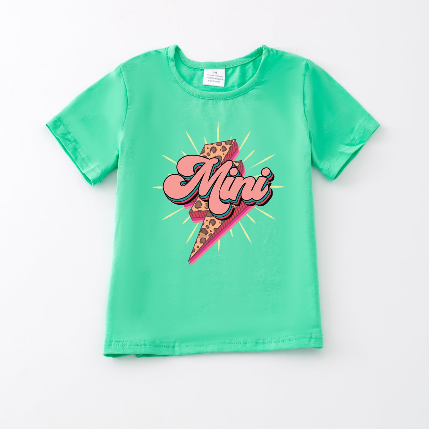 Mother's Day MAMA MINI Light Print Mint Cotton T-Shirt