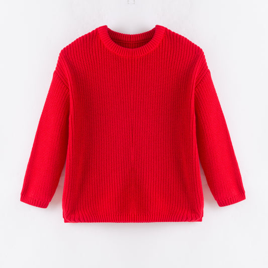 Girls’ Oversize Cozy Knit Sweaters – Fall/Winter Colors