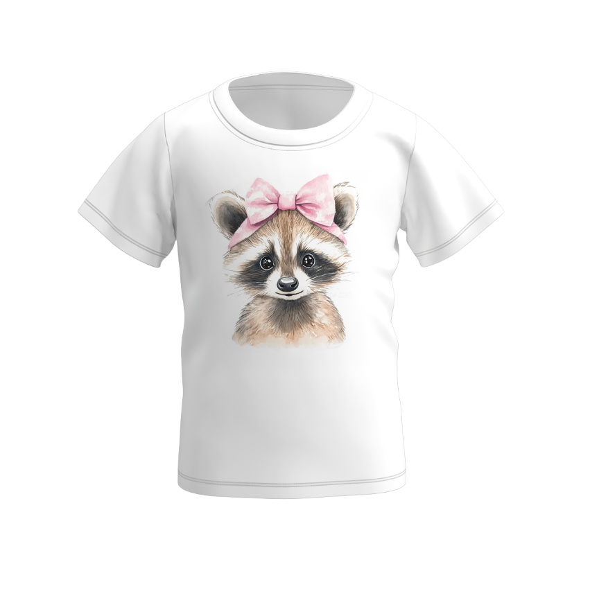 Mommy And Me Summer Matching Raccoon Print Tees