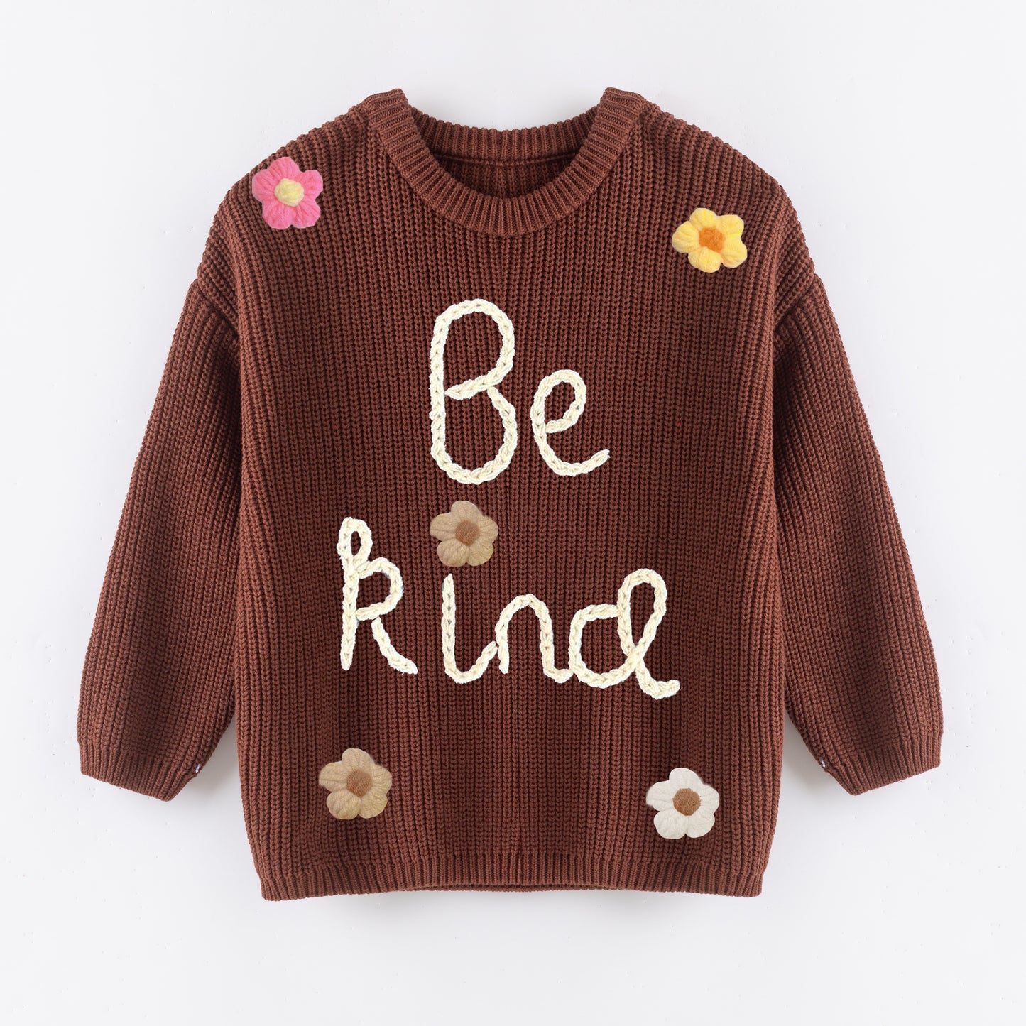 Cozy Oversize Christmas Embroidered Brown Sweaters – Festive & Fun for Winter