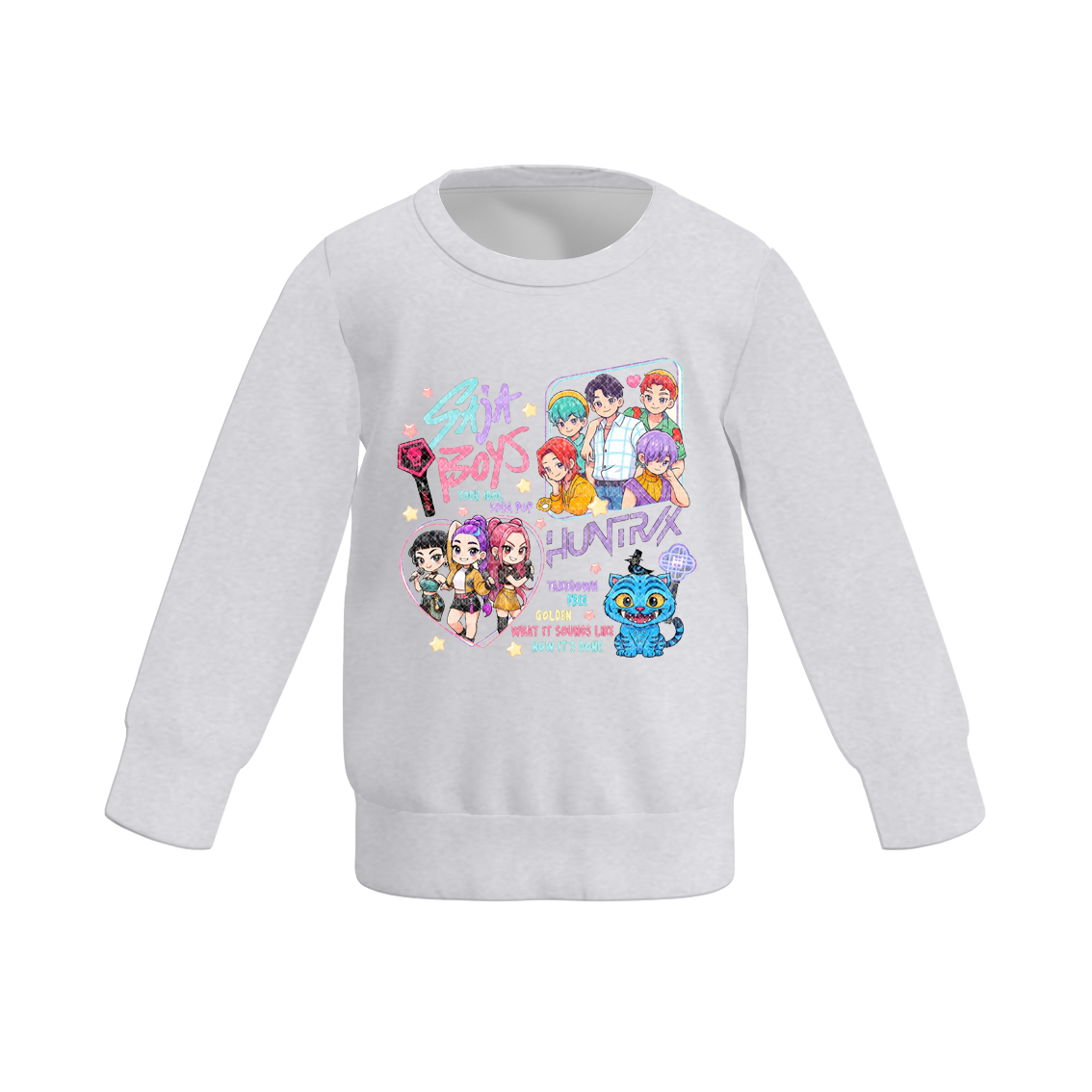 2025 Fall Girls Kpop Demon Hunters Print Milk Silk Sweatershirt