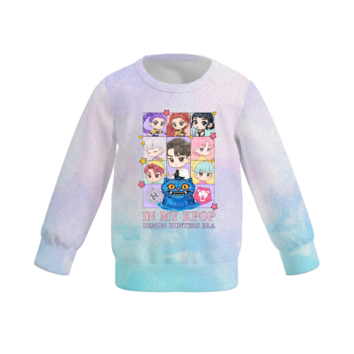 2025 Fall Girls Kpop Demon Hunters Print Milk Silk Sweatershirt