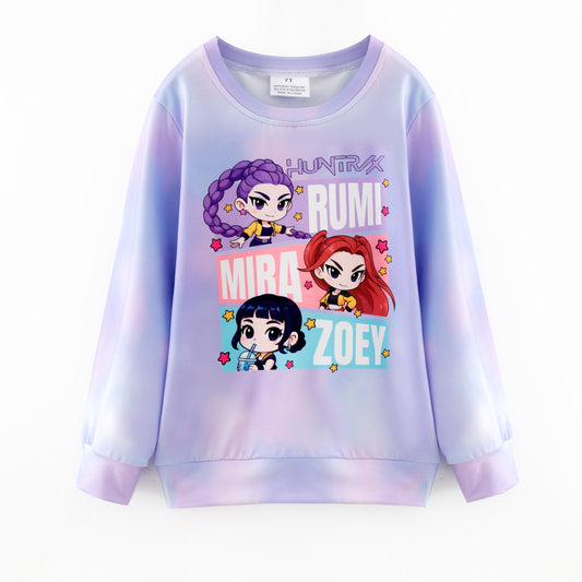 Girls Fall Kpop Demon Hunter Printed Sweatshirts