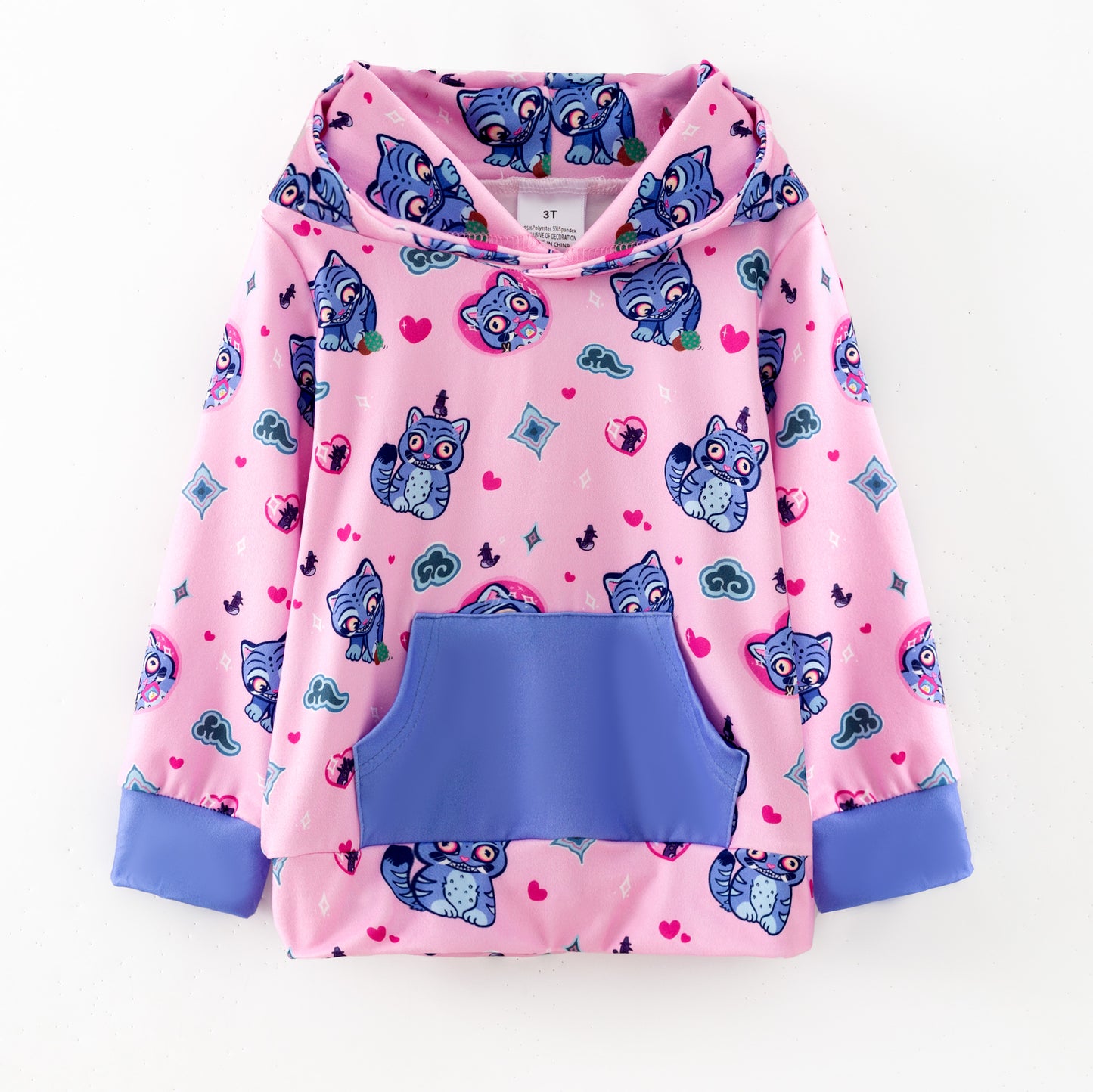 2025 Girls Fall Winter Kpop Demon Hunter Milk Silk Pocket Hoodies