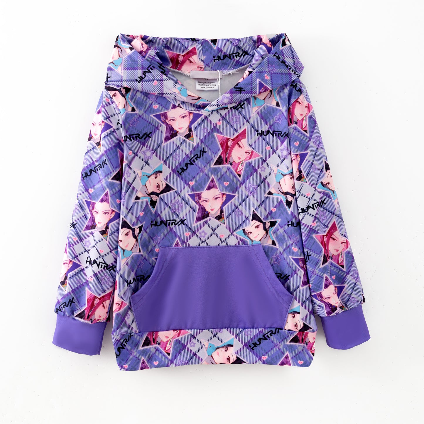 2025 Girls Fall Winter Kpop Demon Hunter Milk Silk Pocket Hoodies