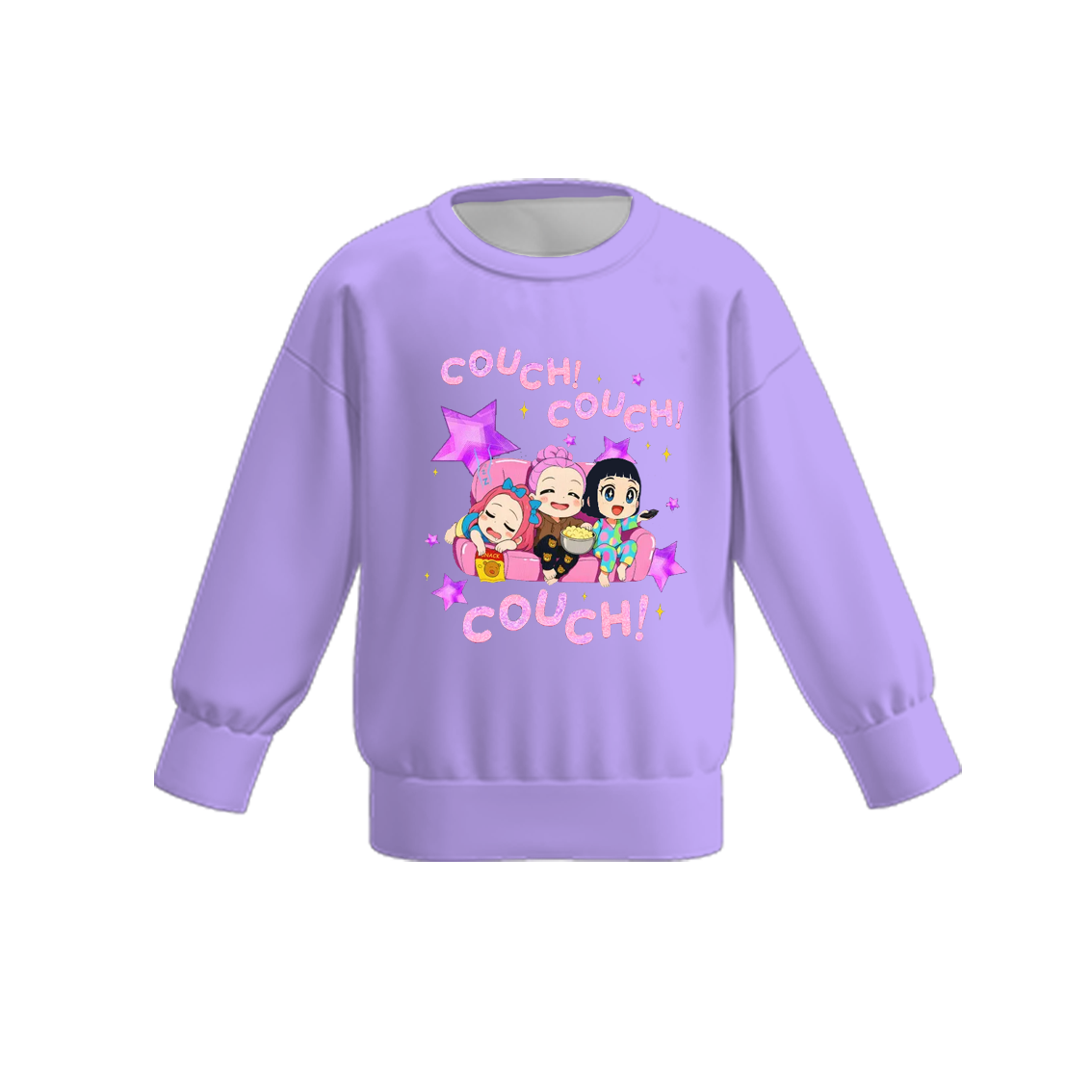 Girls Fall Kpop Demon Hunters Cartoon Print Milk Silk Sweatshirts